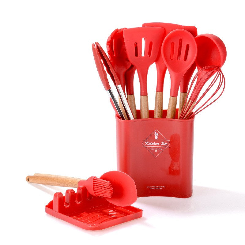 11Pcs BPA Free Kitchen Utensils Set with Holder Silicone Kitchenware Cooking Utensils Set (without FDA Certificate)