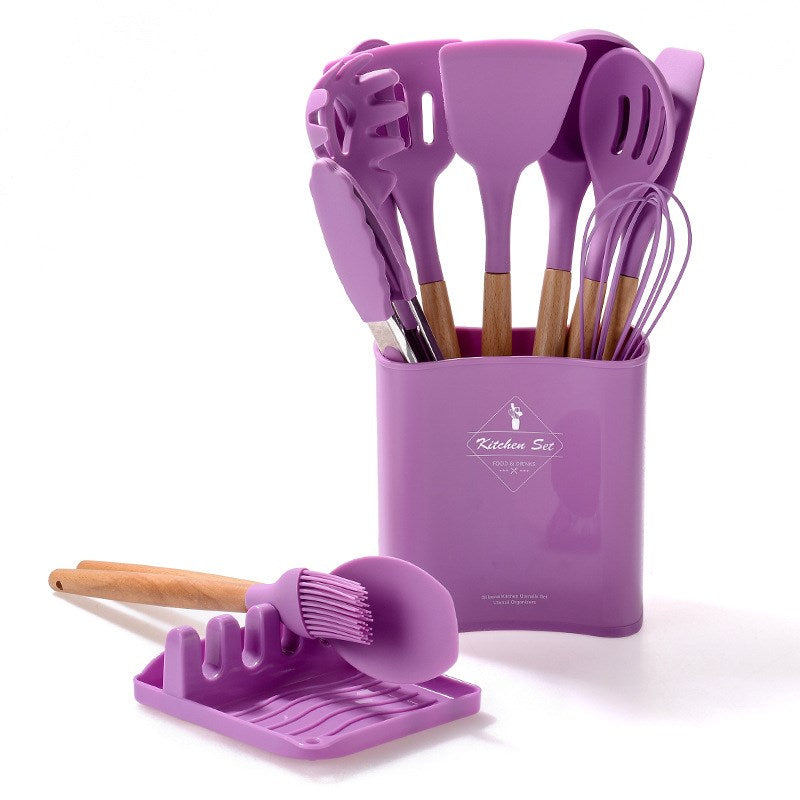 11Pcs BPA Free Kitchen Utensils Set with Holder Silicone Kitchenware Cooking Utensils Set (without FDA Certificate)