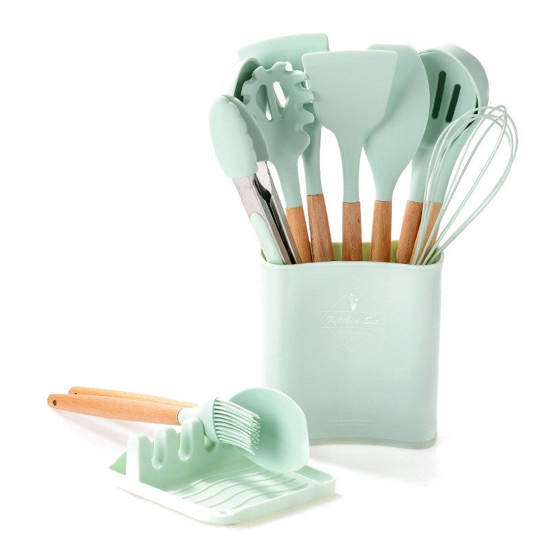 11Pcs BPA Free Kitchen Utensils Set with Holder Silicone Kitchenware Cooking Utensils Set (without FDA Certificate)