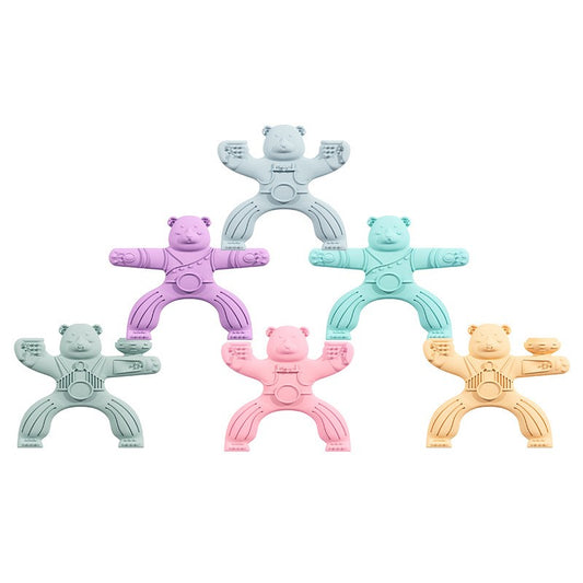 6Pcs/Set Baby Stacking Toy Silicone Building Blocks Soft Teether Toy Feeding Weaning Toy (without FDA Certificate)