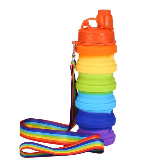 500ml BPA Free Silicone Sports Collapsible Water Bottle Kids Retractable Kettle for Travel Outdoor Sports