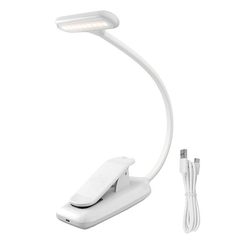 600mAh LED Book Light Clip-on Desk Lamp Flexible Reading Lamp for Travel Bedroom Book