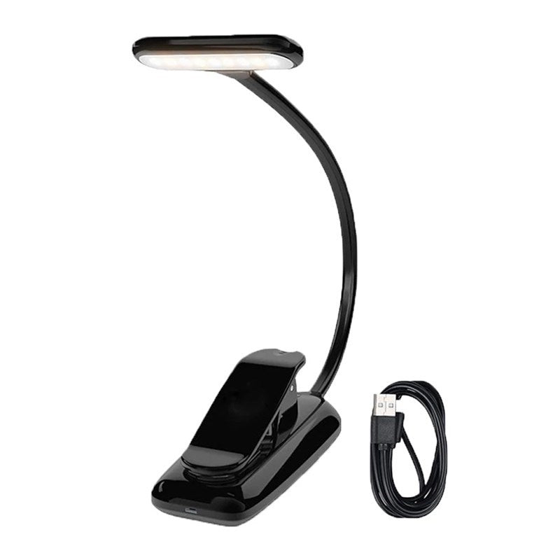 600mAh LED Book Light Clip-on Desk Lamp Flexible Reading Lamp for Travel Bedroom Book