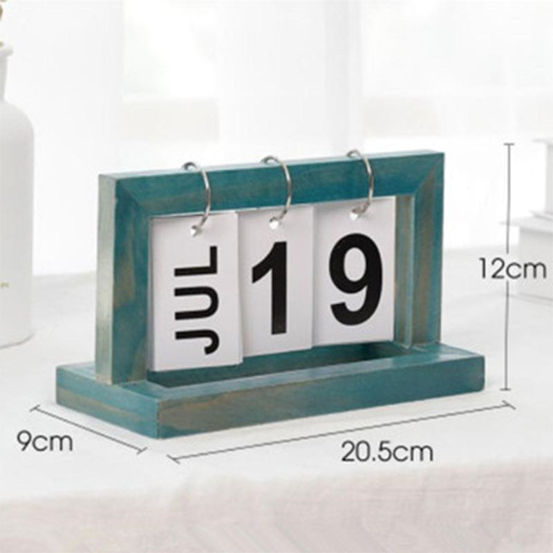 Wooden Page Turning Desk Calendar Flipping Calendar