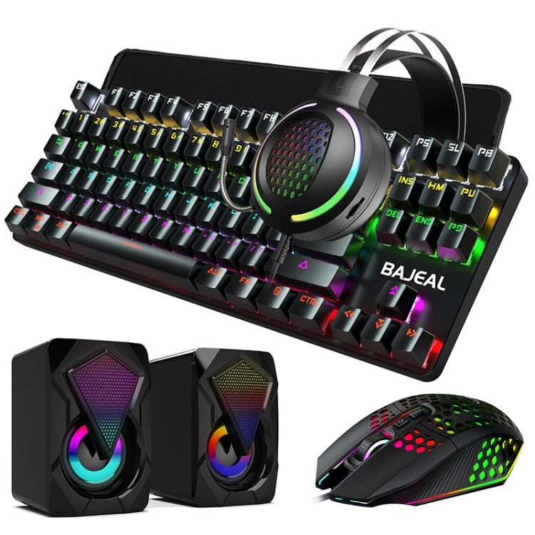 T500 5 in 1 RGB Gaming Keyboard Mouse Handset Speaker Kit with Mouse Pad