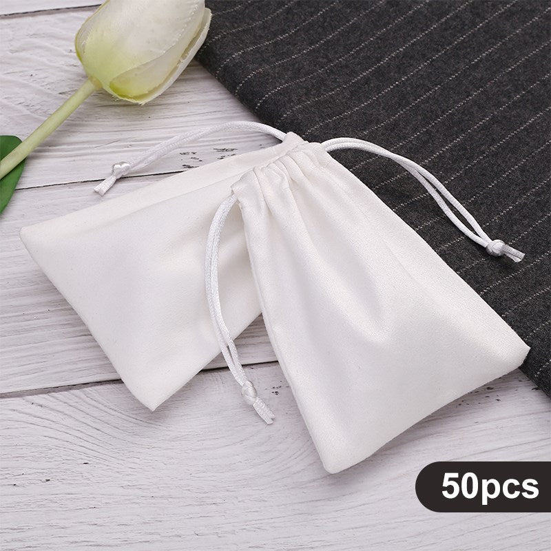 50Pcs Velvet Jewelry Pouches Drawstring Bags for Bracelets Watches Storage