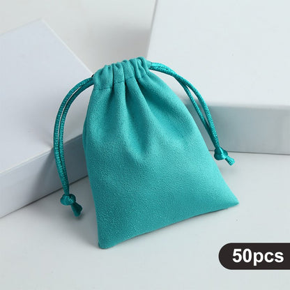 50Pcs Velvet Jewelry Pouches Drawstring Bags for Bracelets Watches Storage