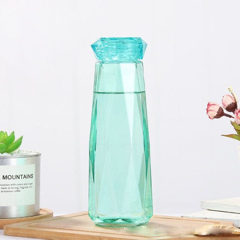 Glass Water Bottle Diamond-shaped Beverage Cup Bottle