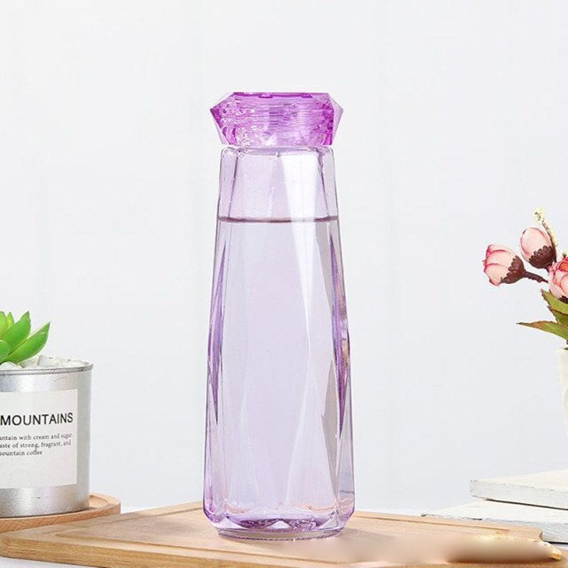 Glass Water Bottle Diamond-shaped Beverage Cup Bottle