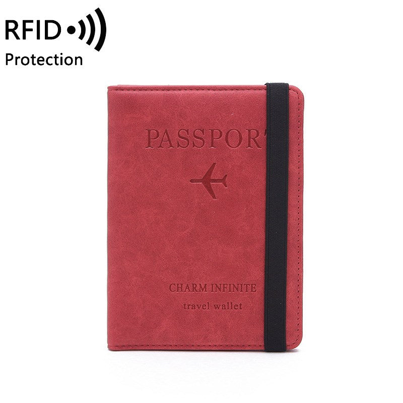 Leather Passport ID Card Holder Case Cover RFID Blocking Travel Wallet