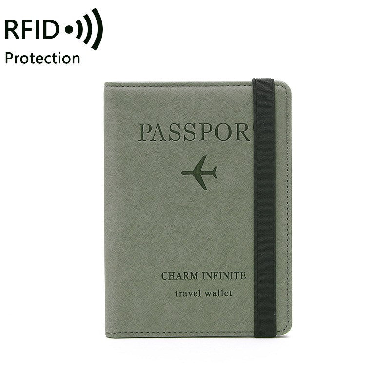 Leather Passport ID Card Holder Case Cover RFID Blocking Travel Wallet