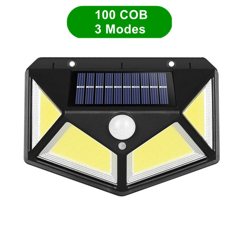 100-LED COB Solar Wall Light Outdoor Street Motion Sensor Lamp with 3 Lighting Modes