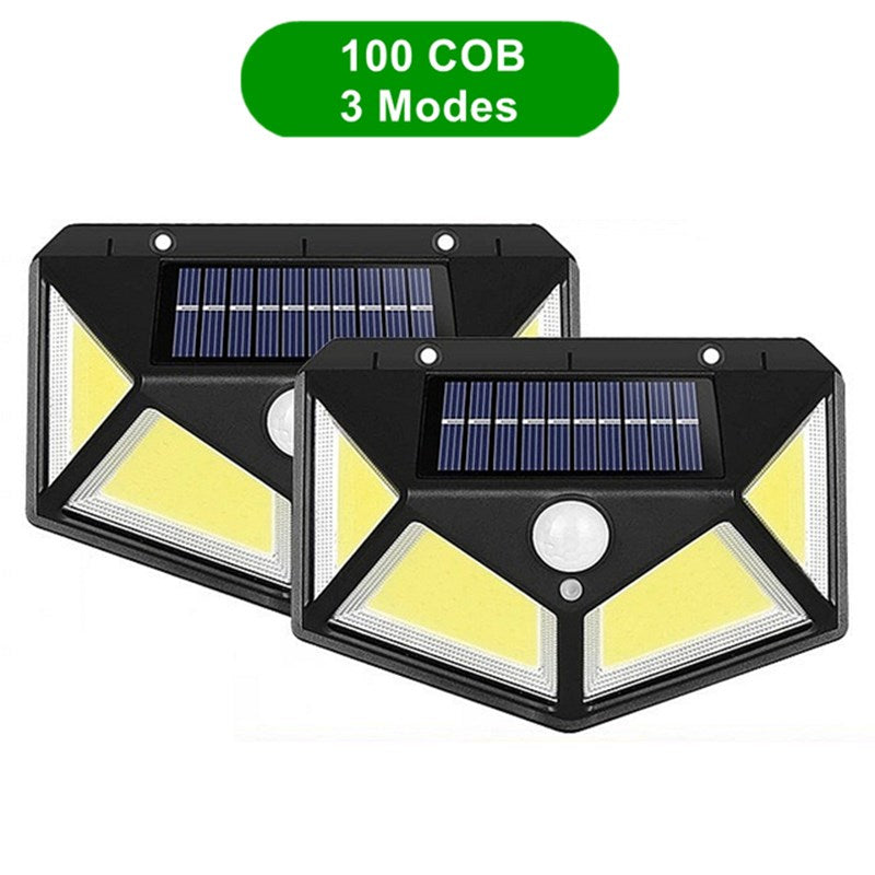 100-LED COB Solar Wall Light Outdoor Street Motion Sensor Lamp with 3 Lighting Modes