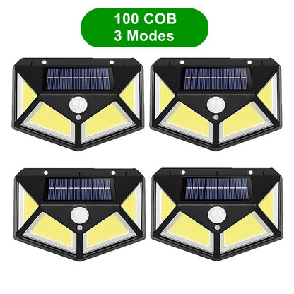 100-LED COB Solar Wall Light Outdoor Street Motion Sensor Lamp with 3 Lighting Modes