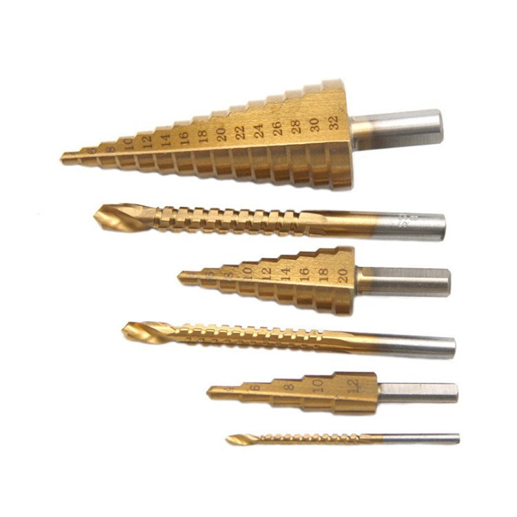 6Pcs/Set Step Drill Bit and Countersink Drill Bit for Metal/Wood Multiple Hole Sizes