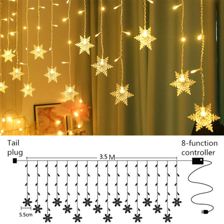 LED Christmas Light Snowflake String Light 8 Modes LED Fairy Night Light Perfect for Christmas Wedding Party