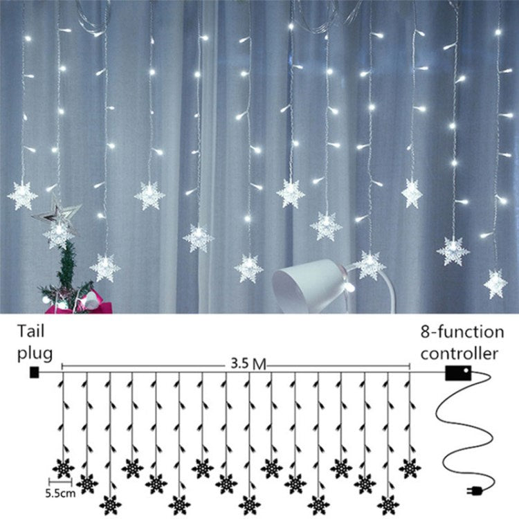 LED Christmas Light Snowflake String Light 8 Modes LED Fairy Night Light Perfect for Christmas Wedding Party