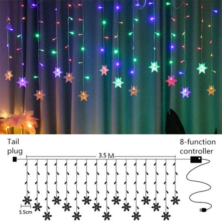 LED Christmas Light Snowflake String Light 8 Modes LED Fairy Night Light Perfect for Christmas Wedding Party