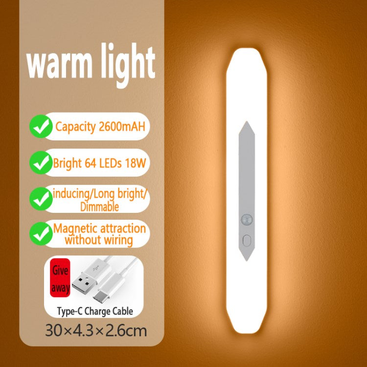 LED Wardrobe Closet Cabinet Light Motion Sensor Light Induction Lamp Kitchen Lighting