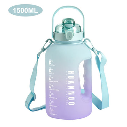 Large Capacity Sports Drinking Water Bottle with Straw Portable Drink Kettle for Fitness Hiking Cycling (No FDA Certificate)