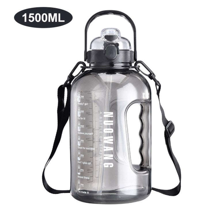 Large Capacity Sports Drinking Water Bottle with Straw Portable Drink Kettle for Fitness Hiking Cycling (No FDA Certificate)