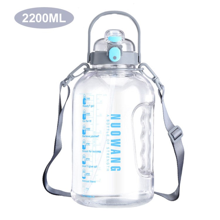 Large Capacity Sports Drinking Water Bottle with Straw Portable Drink Kettle for Fitness Hiking Cycling (No FDA Certificate)