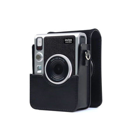 CAIUL PU Leather Camera Case for Fuji Mini EVO, Retro Texture Protective Camera Cover with Strap