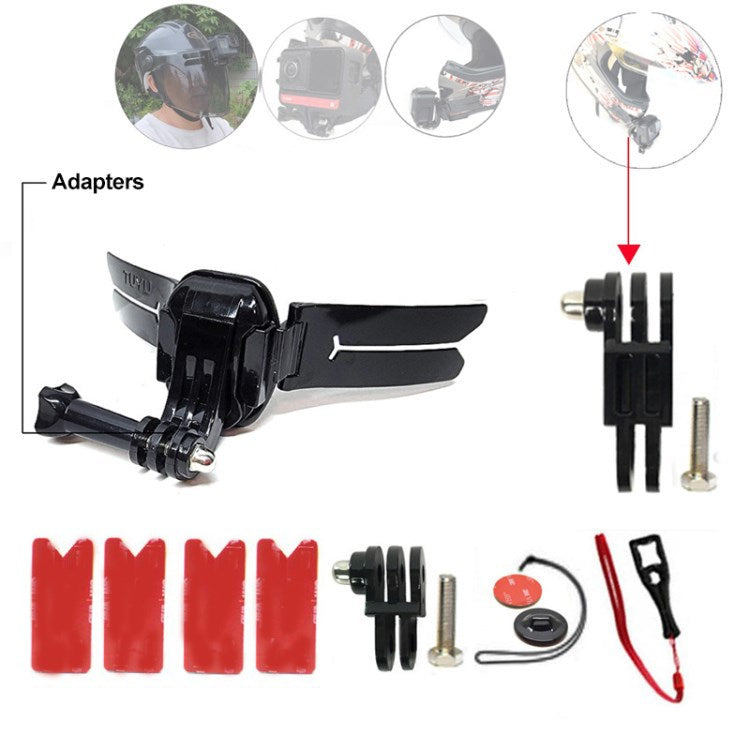 TUYU Motorcycle Accessories Universal Helmet Camera Mount Kit for GoPro Insta360 Action Cameras