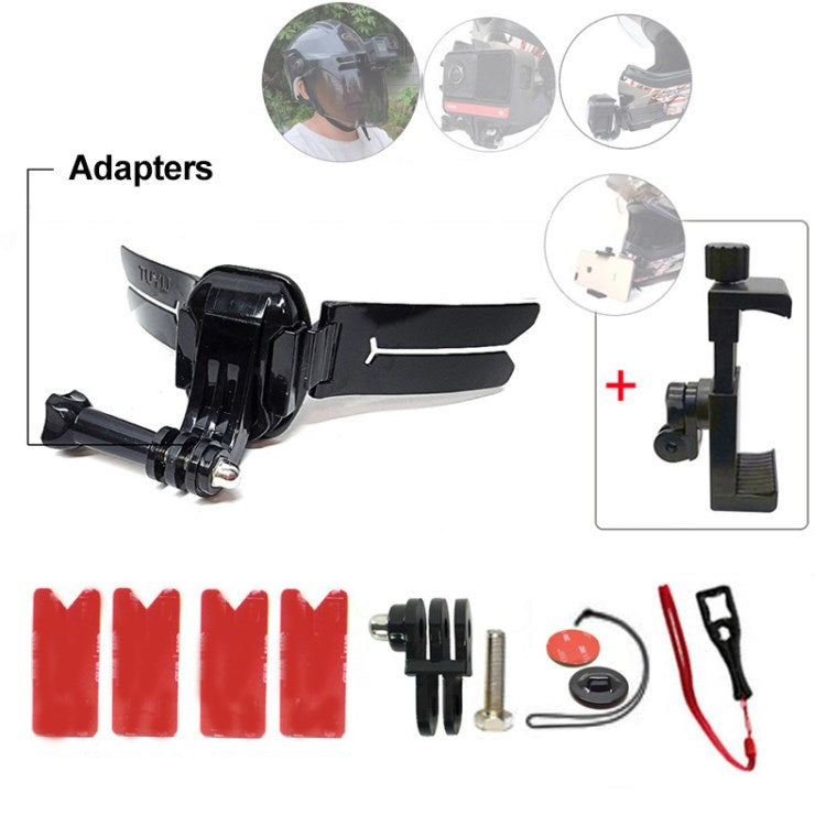 TUYU Motorcycle Accessories Universal Helmet Camera Mount Kit for GoPro Insta360 Action Cameras