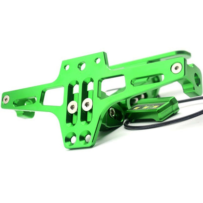 Adjustable CNC Aluminum Alloy Motorcycle License Plate Holder Bike Light Telescopic Bracket with LED Light