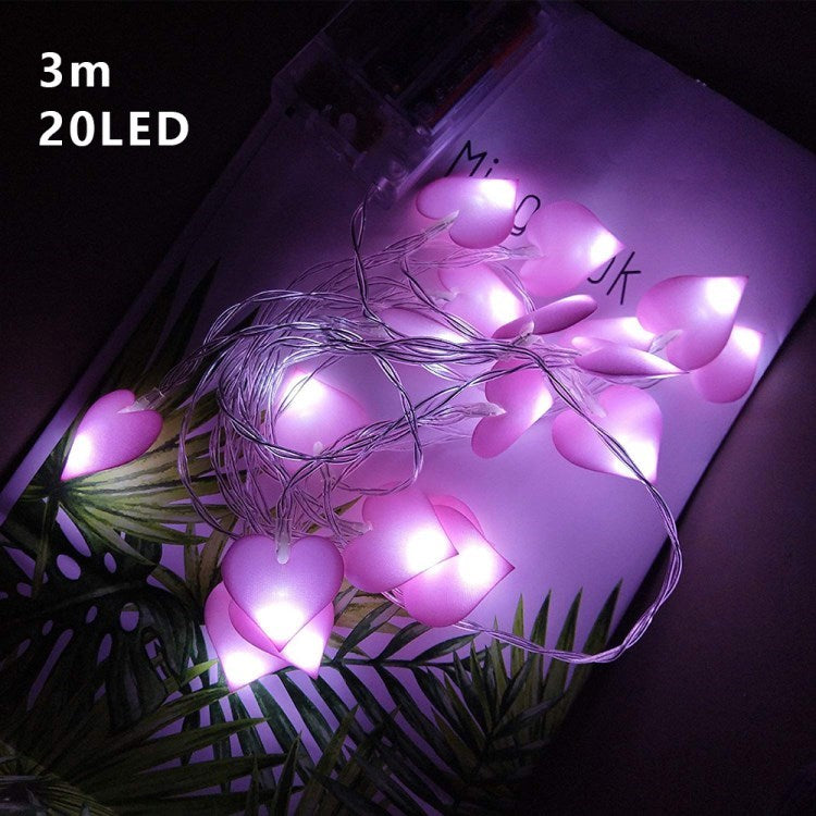 1.5m/10 Lights Heart-Shaped LED String Light Valentines Day Christmas Party Decoration for Girl's Bedroom