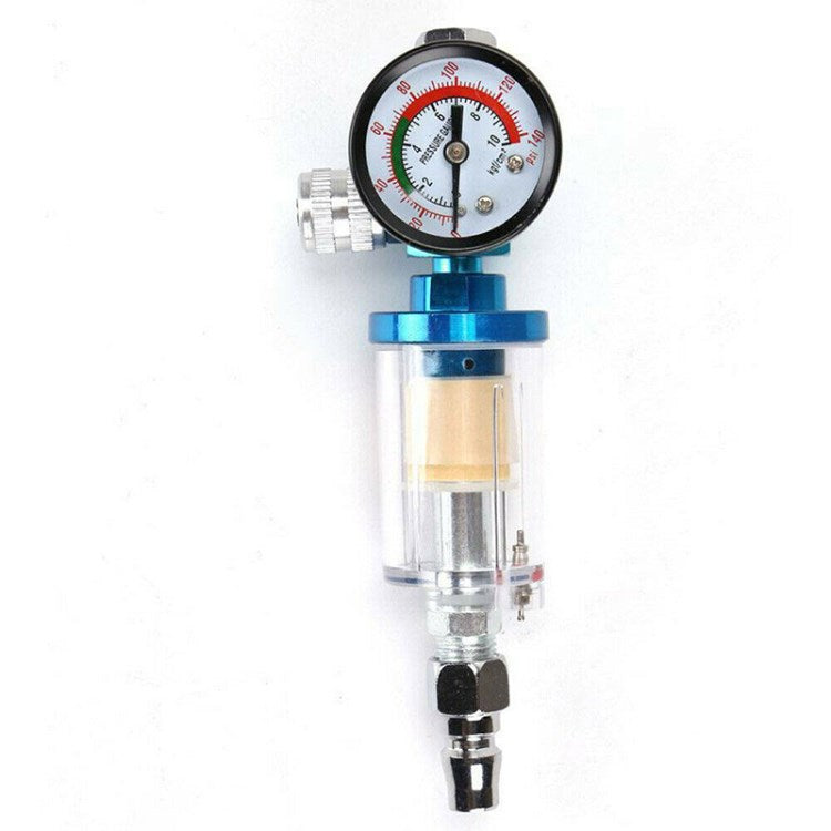 1/4" Air Adjusting Regulator Valve with Pressure Gauge Water Trap Filter for Paint Gun Air Pressure Cleaner