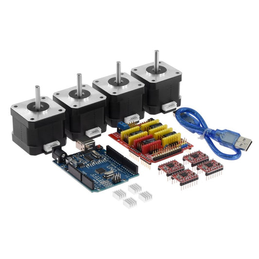 CNC Shield + UNO R3 Board + 4x A4988 Stepper Motor Driver + 4x 4401 Stepper Motor Set for 3D Printer Part