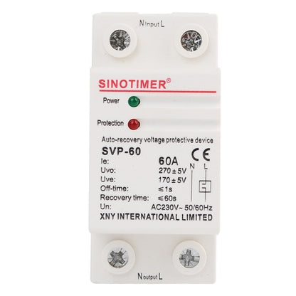 SINOTIMER Voltage Protection Relay 230V AC Automatic Reconnect Overvoltage Undervoltage Protector Voltage Monitoring Relay