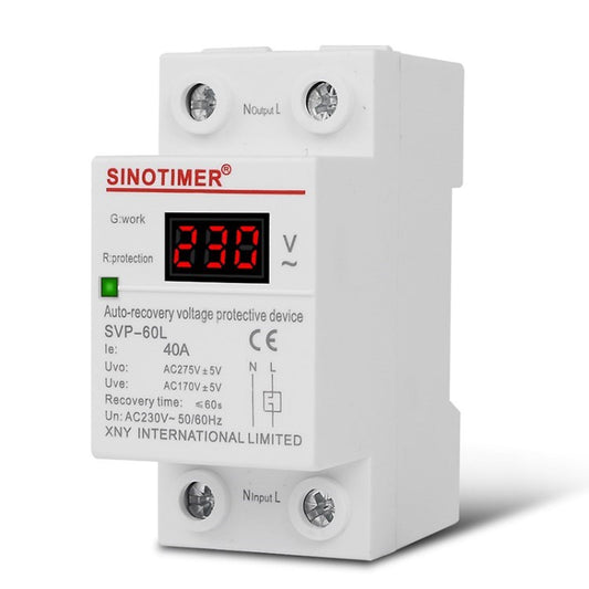 SINOTIMER SVP-60L 230V 40A AC Intermediate Relay Power Overvoltage Undervoltage Voltage Relay Protective Device