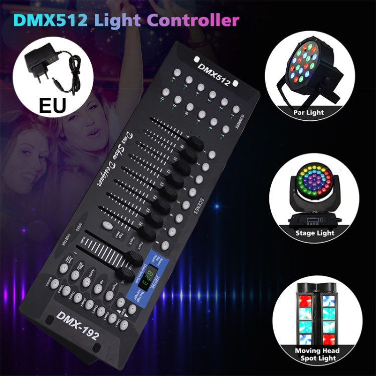 DMX512 192 Channels Stage DJ Light Controller Lighting Mixer Board Console for Light Shows Party Disco Pub Night