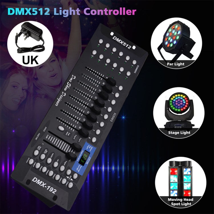 DMX512 192 Channels Stage DJ Light Controller Lighting Mixer Board Console for Light Shows Party Disco Pub Night