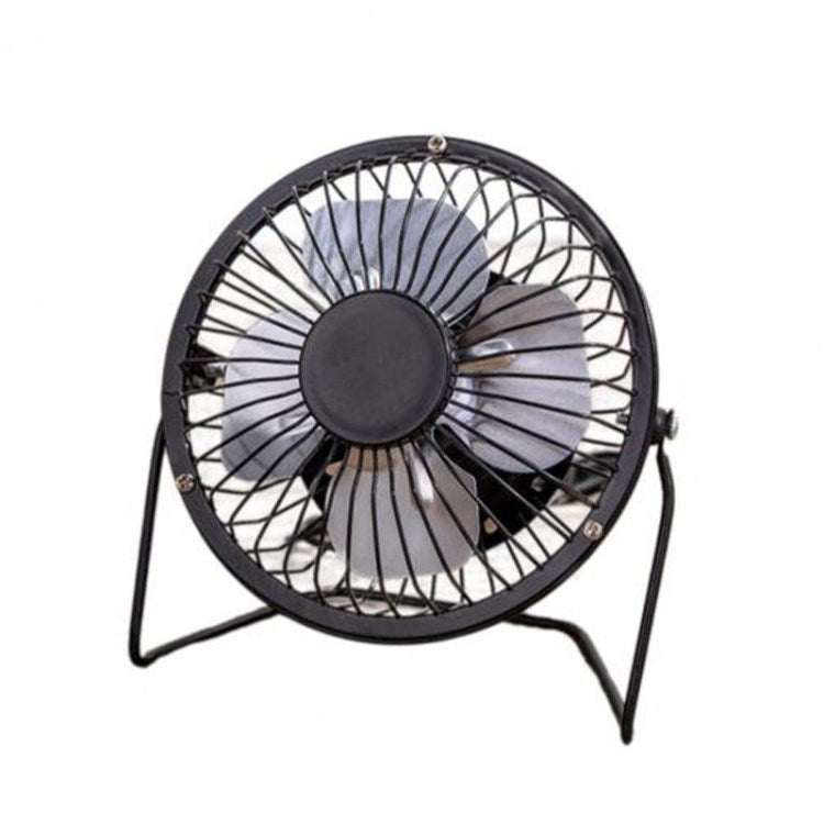 Wrought Iron Portable Table Fan 4 inch Mini Cooling Fan for Office Fan Support 360-Degree Adjustable