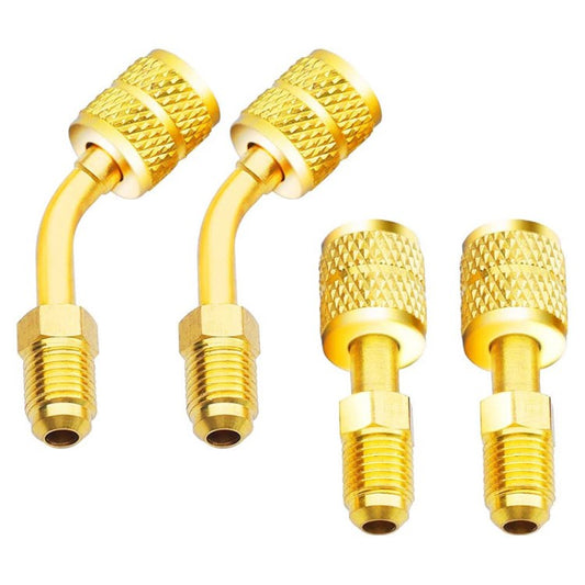 4Pcs R410A Air Conditioner Adapter 5/16 inches SAE Female to 1/4 inches SAE Male Flare Connector