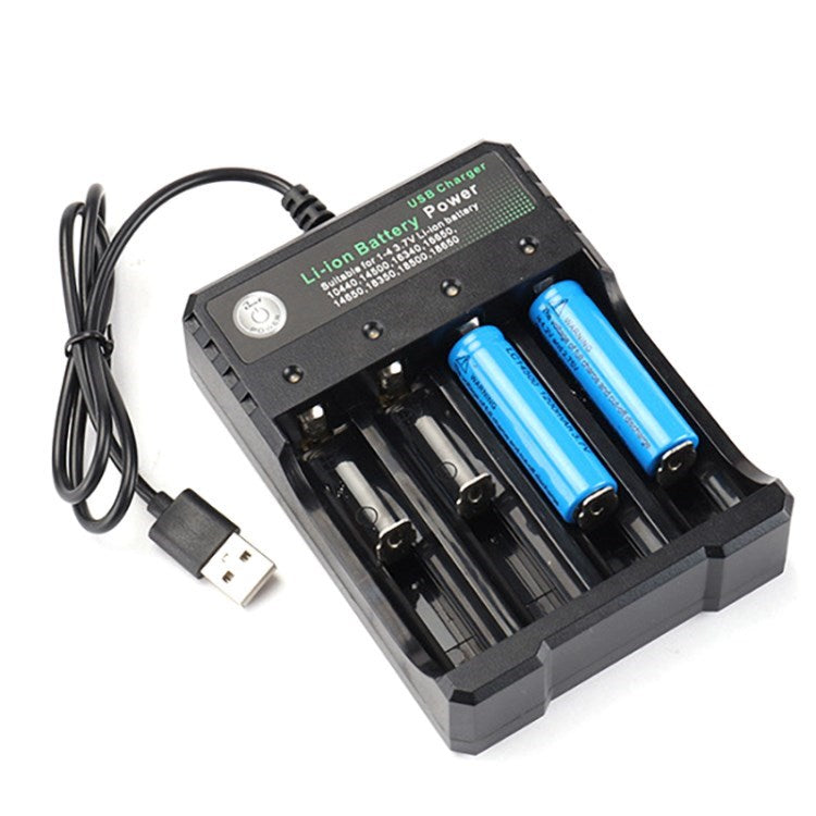 4-Slot Li-ion Battery Charger for 10440 14500 16340 16650  14650 18350 18500 18650