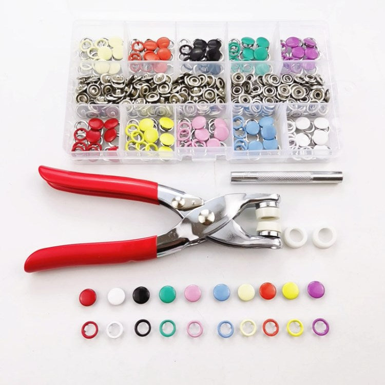 100 Sets Pliers Snap Tweezers Clothes Sewing Buttons Kit with Tools for Garment Bags