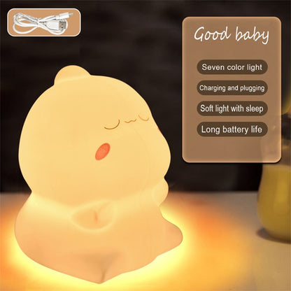 Creative Cartoon Kids Light USB Bedside Lamp Silicone Baby Light for Bedroom