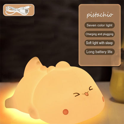 Creative Cartoon Kids Light USB Bedside Lamp Silicone Baby Light for Bedroom