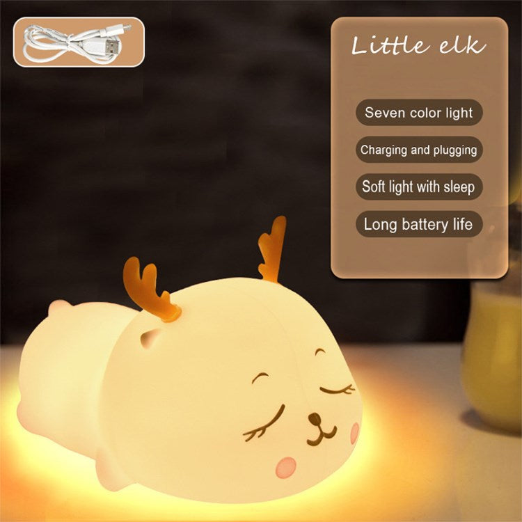 Creative Cartoon Kids Light USB Bedside Lamp Silicone Baby Light for Bedroom