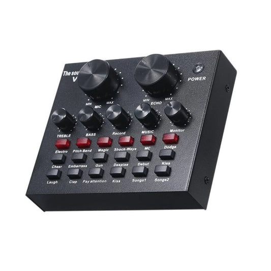 V8 Bluetooth Live-Streaming Sound Card for Studio Recording/Broadcasting Audio Equipment - V8 English