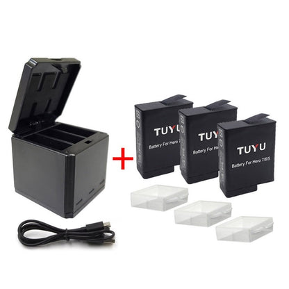 TUYU Camera Battery Charger for GoPro Hero 5 6 7 Black USB Battery Adapter