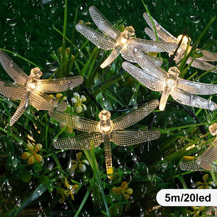 Dragonfly Solar String Lights Waterproof  Fairy Lights for Patio Homes Gardens