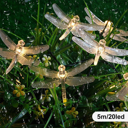 Dragonfly Solar String Lights Waterproof  Fairy Lights for Patio Homes Gardens