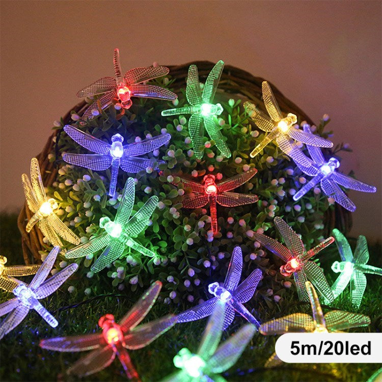 Dragonfly Solar String Lights Waterproof  Fairy Lights for Patio Homes Gardens