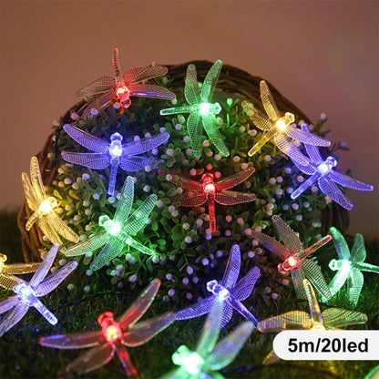 Dragonfly Solar String Lights Waterproof  Fairy Lights for Patio Homes Gardens